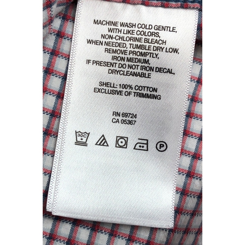 Columbia Mens Red Navy Plaid Long Sleeve Button Down Collared Shirt AM7968 Large - Picture 4 of 9
